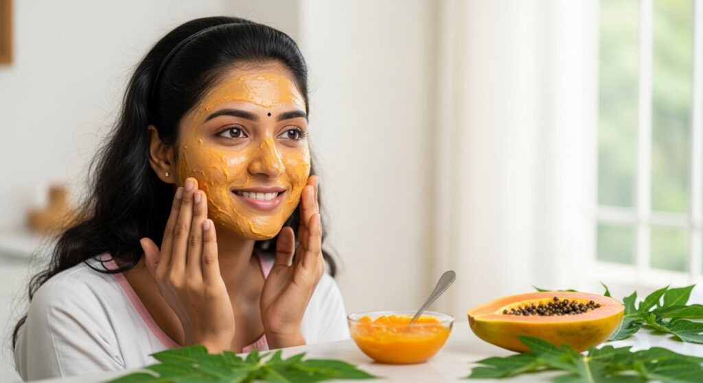 tan hatane ke gharelu upay – papaya face pack for glowing skin