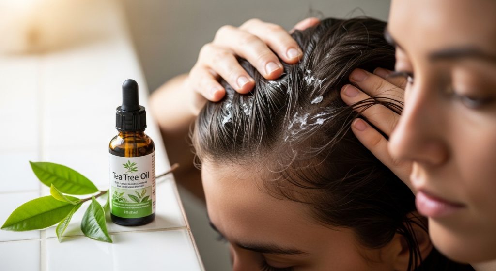 Dandruff हटाने के घरेलू उपाय – Tea Tree Oil सबसे Fast