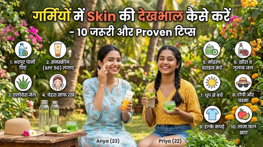 गर्मियों में skin की देखभाल कैसे करें – 10 जरूरी और Proven टिप्स