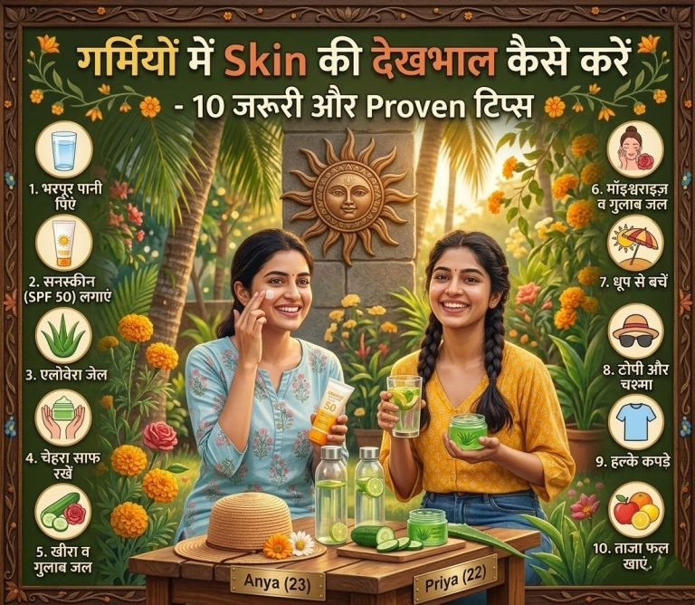 गर्मियों में skin की देखभाल कैसे करें – 10 जरूरी और Proven टिप्स