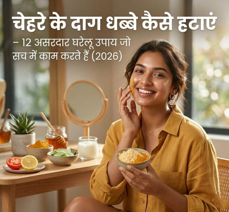 चेहरे के दाग धब्बे कैसे हटाएं – 12 असरदार घरेलू उपाय जो सच में काम करते हैं (2026)