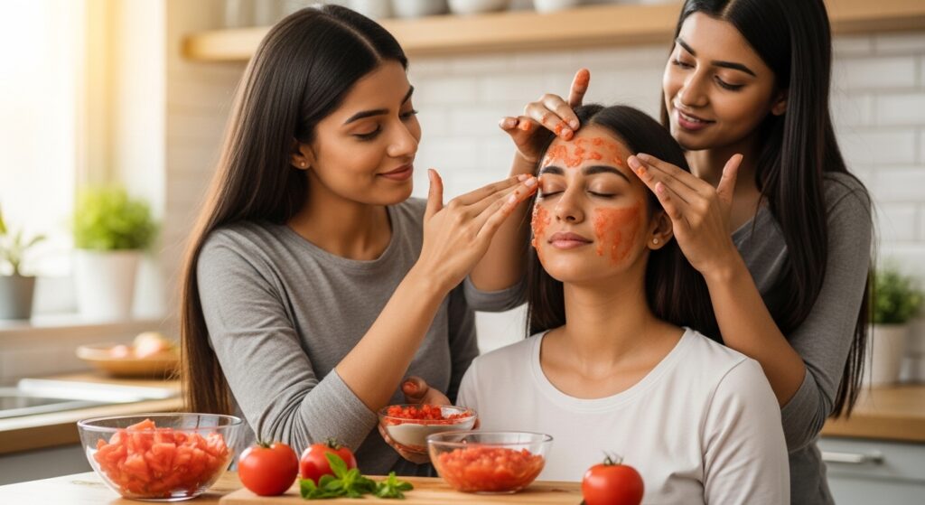 Summer Tan हटाने के घरेलू उपाय – टमाटर Natural Bleaching Agent