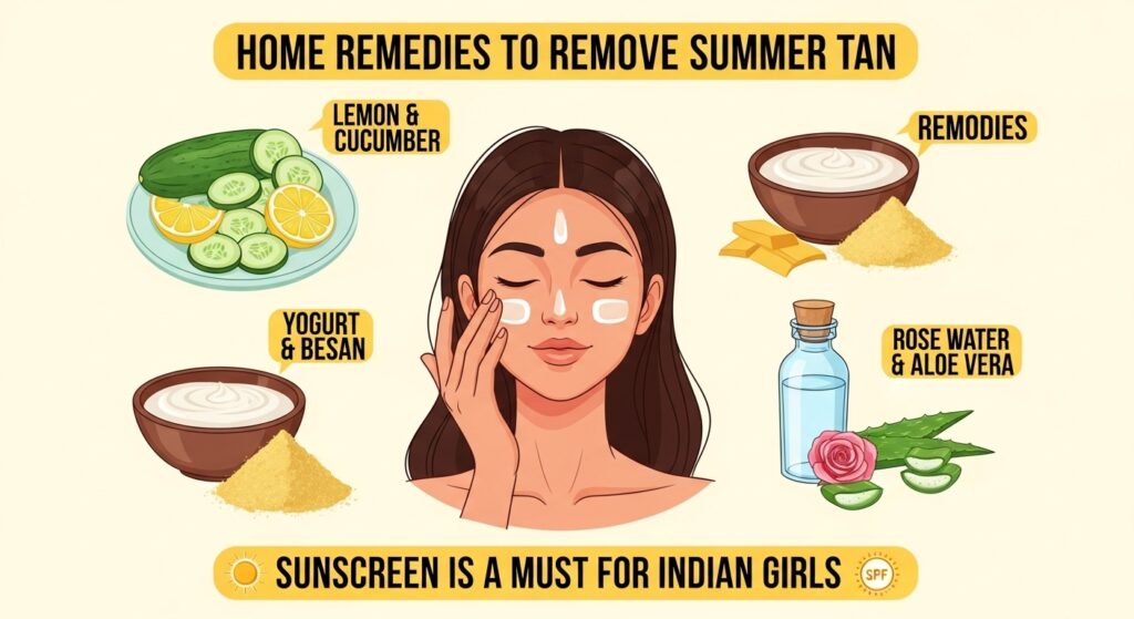Summer Tan हटाने के घरेलू उपाय के साथ – Sunscreen जरूरी है