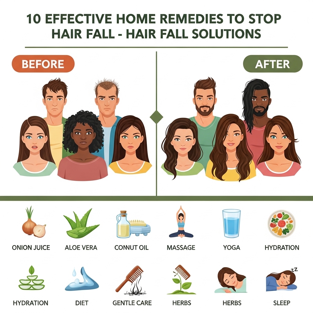 बालों का झड़ना रोकने के घरेलू उपाय