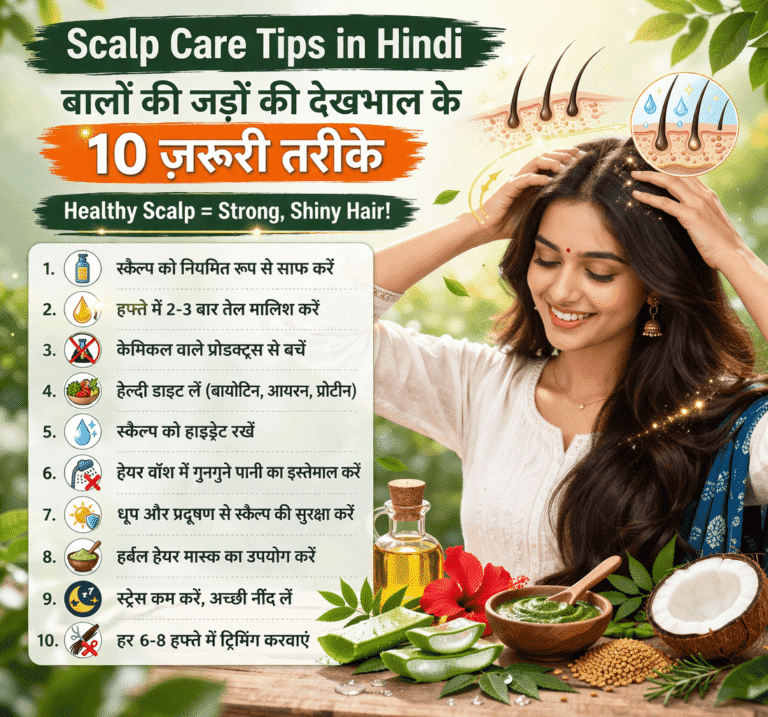 Scalp Care Tips in Hindi – बालों की जड़ों की देखभाल के 10 ज़रूरी तरीके