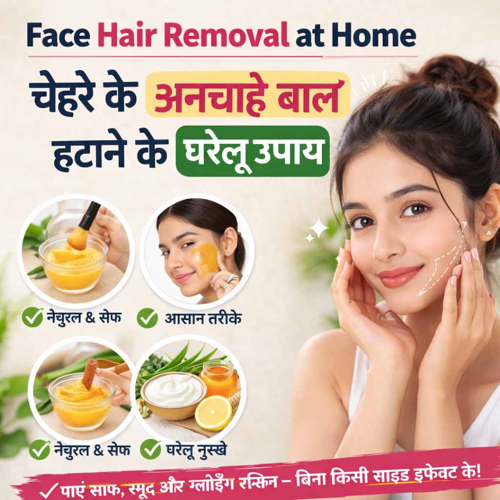 Face Hair Removal at Home in Hindi